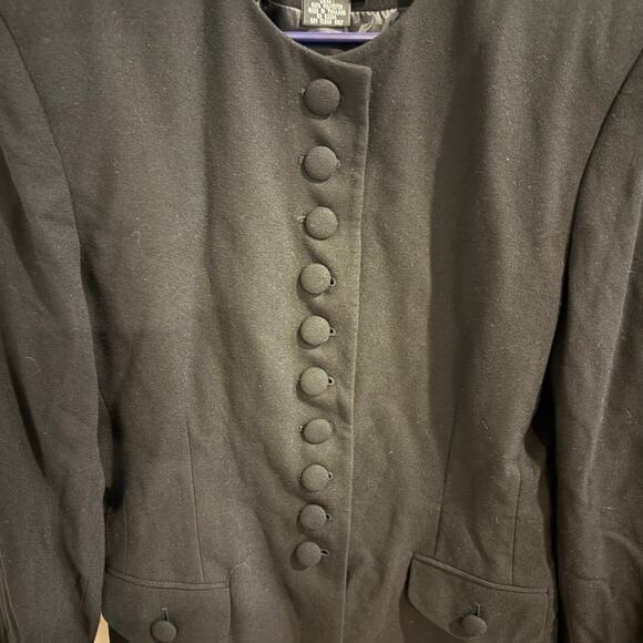 Vintage Sasson Black  Button Front Blazer NWT Size 14 - Picture 2 of 7